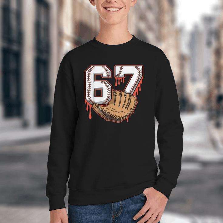 Baseball 67 Six Seven Alpha Slang 6 7 Meme Kids Teachers Boy Youth Crewneck Sweatshirt Baseball 67 Six Seven Alpha Slang 6 7 Meme Kids Teachers Boy Youth Crewneck Sweatshirt