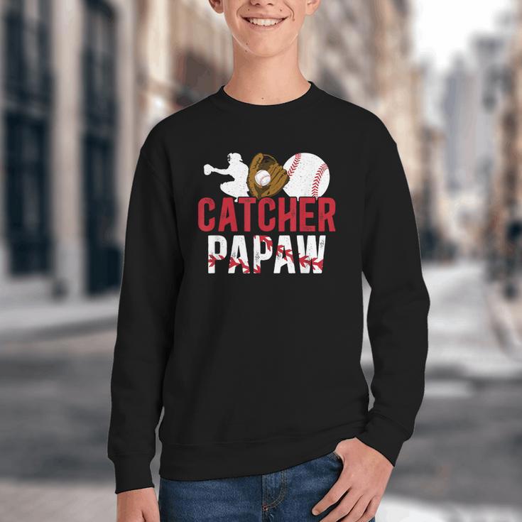 Baseball Catcher Papaw Proud Papaw Of A Baseball Catcher Youth Crewneck Sweatshirt Baseball Catcher Papaw Proud Papaw Of A Baseball Catcher Youth Crewneck Sweatshirt