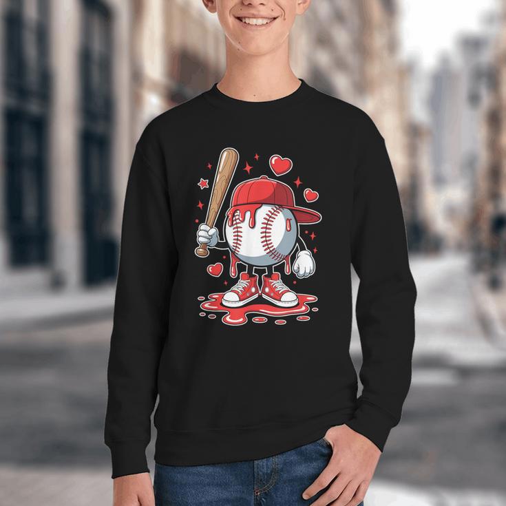 Baseball Drip Icecream Apparel Youth Boy Valentine Youth Crewneck Sweatshirt Baseball Drip Icecream Apparel Youth Boy Valentine Youth Crewneck Sweatshirt