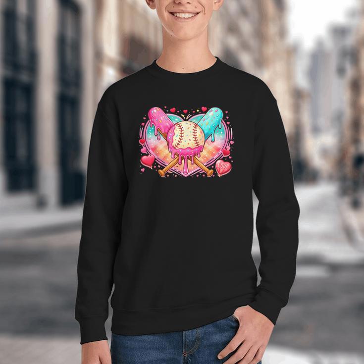 Baseball Ice Cream Drip Style Melt Ice Cream Youth Boys Youth Crewneck Sweatshirt Baseball Ice Cream Drip Style Melt Ice Cream Youth Boys Youth Crewneck Sweatshirt