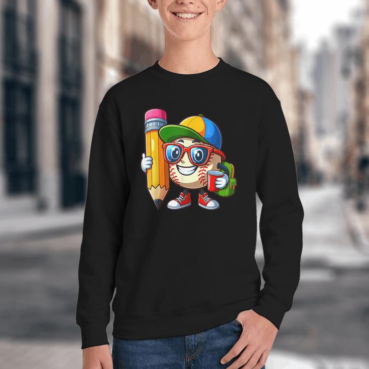 Baseball Lovers Pencil Back To School Kids Boys Girls Youth Crewneck Sweatshirt Baseball Lovers Pencil Back To School Kids Boys Girls Youth Crewneck Sweatshirt