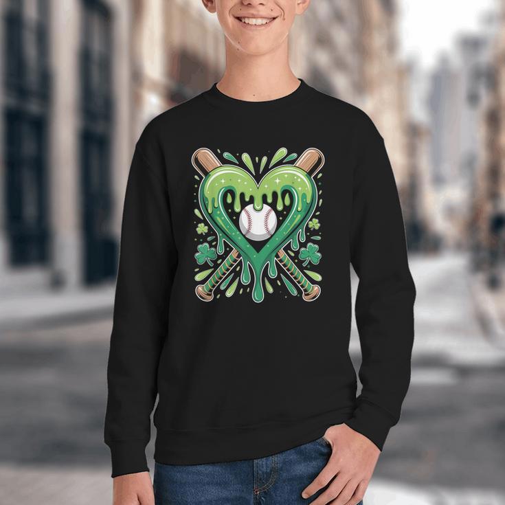Baseball St Patricks Day Boys Girls Men Women Shamrock Green Youth Crewneck Sweatshirt Baseball St Patricks Day Boys Girls Men Women Shamrock Green Youth Crewneck Sweatshirt