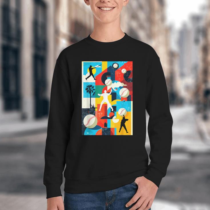 Baseball Strikeout Fastball Strikes Hitter Inning Curveball Youth Crewneck Sweatshirt