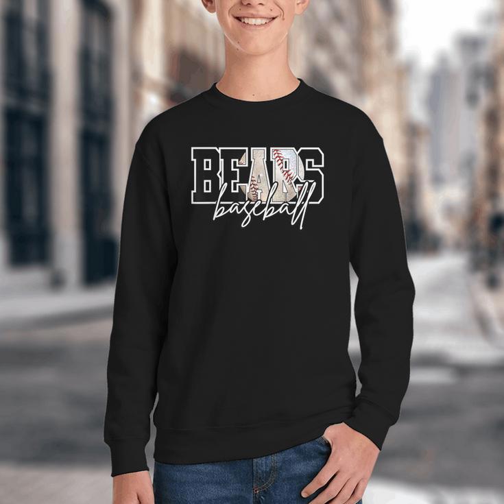 Bears Baseball Mom Game Day School Spirit Bear Pride Youth Crewneck Sweatshirt