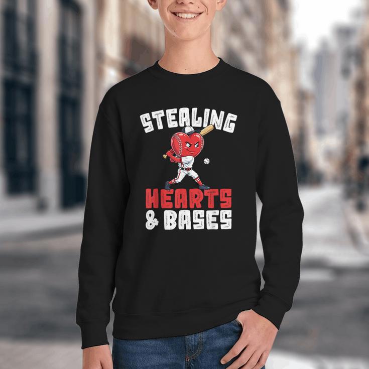 Boys Baseball Valentines Shirt Sterling Hearts Baseball Youth Crewneck Sweatshirt Boys Baseball Valentines Shirt Sterling Hearts Baseball Youth Crewneck Sweatshirt