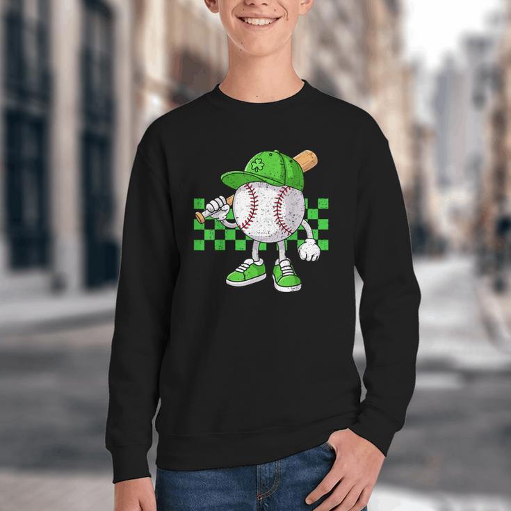 Boys St Patricks Day Baseball Player Pitcher Coach Kids Youth Crewneck Sweatshirt Boys St Patricks Day Baseball Player Pitcher Coach Kids Youth Crewneck Sweatshirt