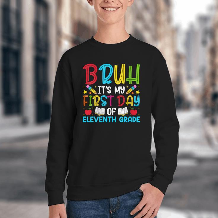 Bruh It's My First Day Of Junior Back To School Youth Crewneck Sweatshirt Bruh It's My First Day Of Junior Back To School Youth Crewneck Sweatshirt