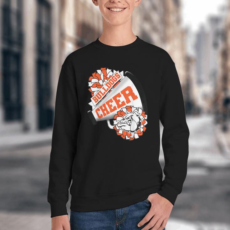 Bulldogs Cheerleading Back To School Cheer Team Orange Youth Crewneck Sweatshirt Bulldogs Cheerleading Back To School Cheer Team Orange Youth Crewneck Sweatshirt