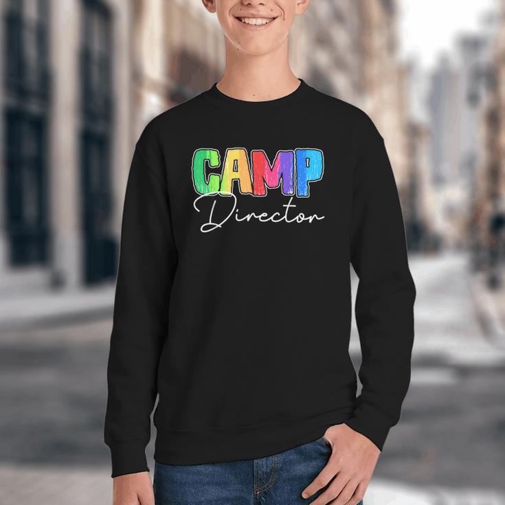 Camp Director Counselor Camper Camping Back To School Youth Crewneck Sweatshirt Camp Director Counselor Camper Camping Back To School Youth Crewneck Sweatshirt
