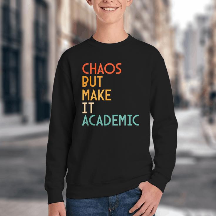 Chaos But Make It Academic Retro Back To School Youth Crewneck Sweatshirt