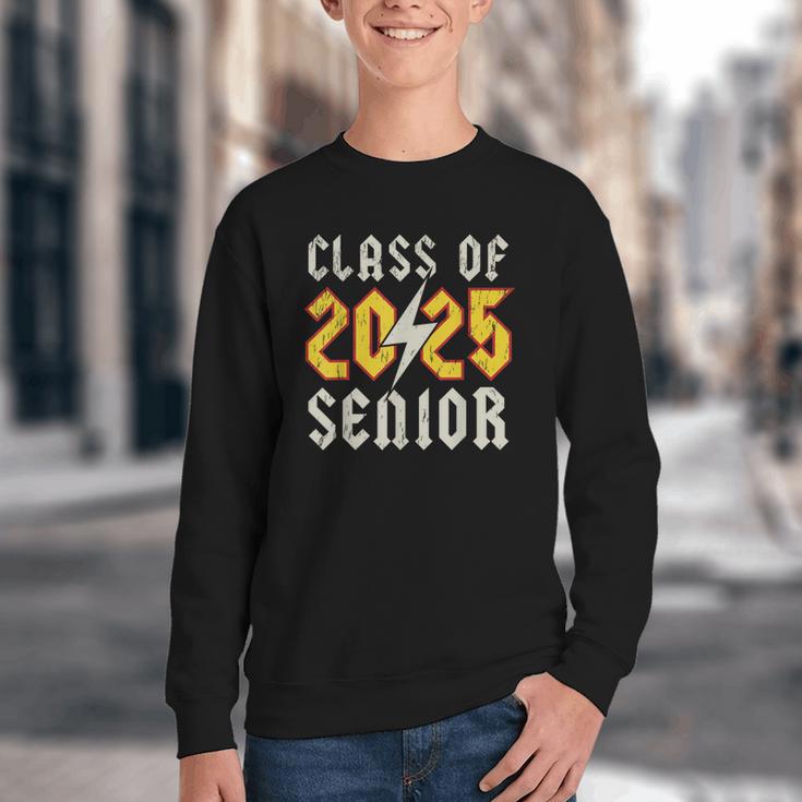 Class Of 2025 Senior Rock N Roll Back To School Music Lover Youth Crewneck Sweatshirt Class Of 2025 Senior Rock N Roll Back To School Music Lover Youth Crewneck Sweatshirt