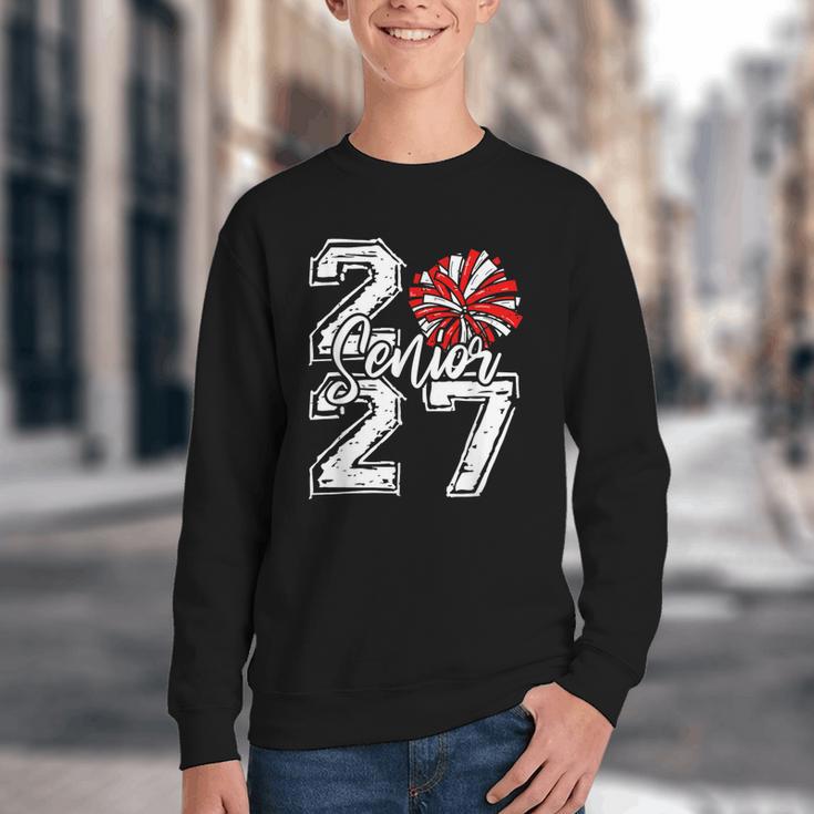 Class Of 2027 Cheer Red Senior 2027 Back To School Youth Crewneck Sweatshirt Class Of 2027 Cheer Red Senior 2027 Back To School Youth Crewneck Sweatshirt