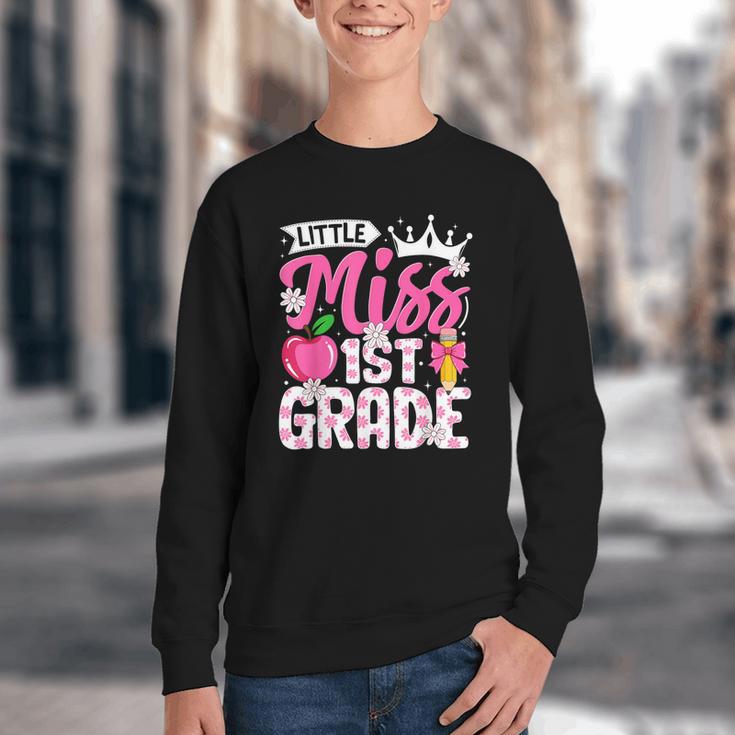 Cute Back To School 1st Grade Girls Kids First Day Of School Youth Crewneck Sweatshirt Cute Back To School 1st Grade Girls Kids First Day Of School Youth Crewneck Sweatshirt