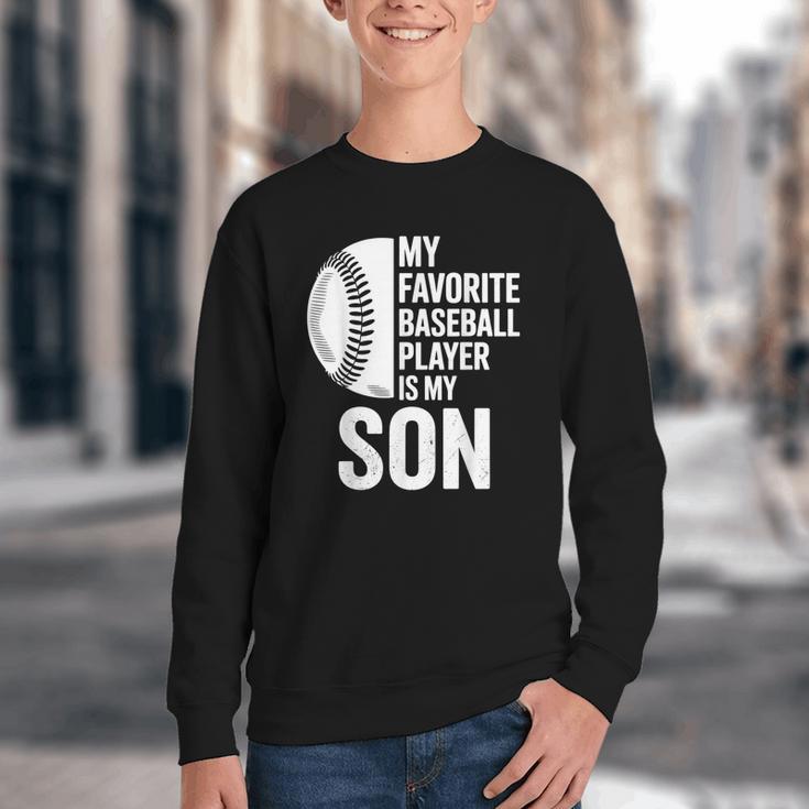 Cute Favorite Baseball Player Is My Son Women Men Youth Crewneck Sweatshirt Cute Favorite Baseball Player Is My Son Women Men Youth Crewneck Sweatshirt