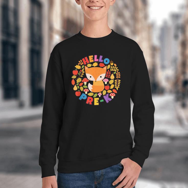 Cute Fox Back To School Woodland Animal Pre-K Youth Crewneck Sweatshirt Cute Fox Back To School Woodland Animal Pre-K Youth Crewneck Sweatshirt
