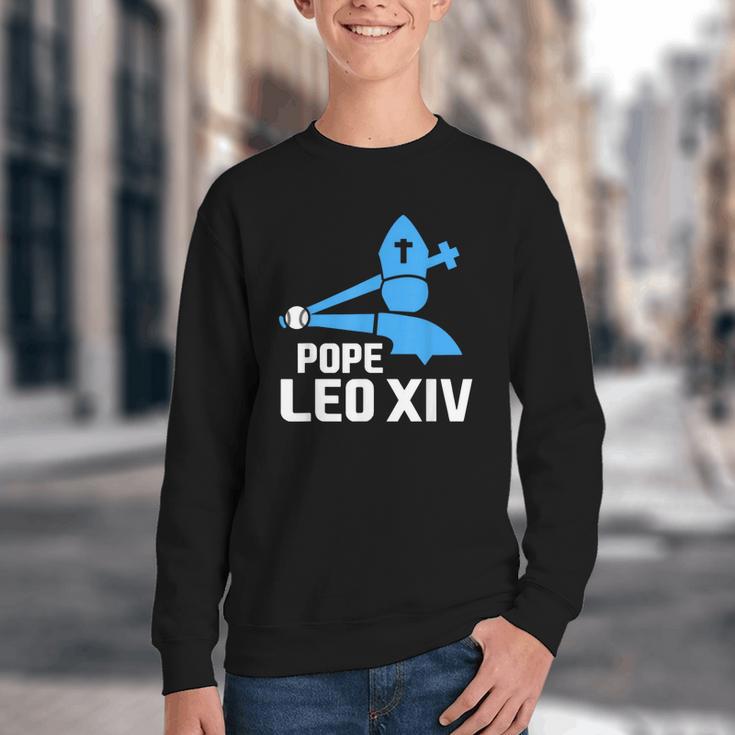 Da Pope Leo XIV Baseball Youth Crewneck Sweatshirt