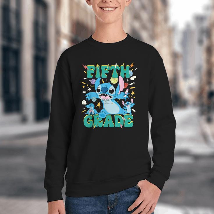 Disney Stitch Fifth Grade Back To School 1st Day Of School Youth Crewneck Sweatshirt