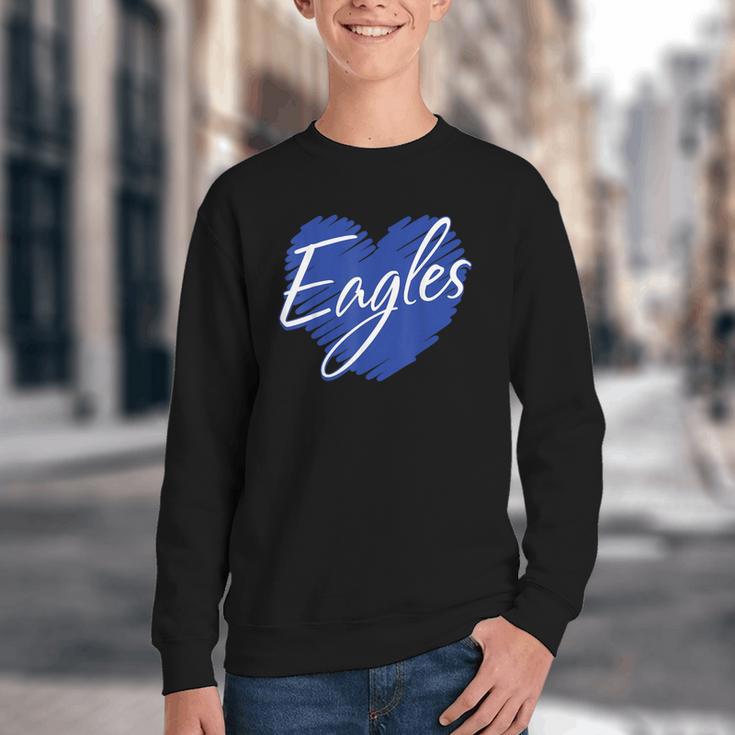 Eagles Heart Back To School Spirit B Youth Crewneck Sweatshirt