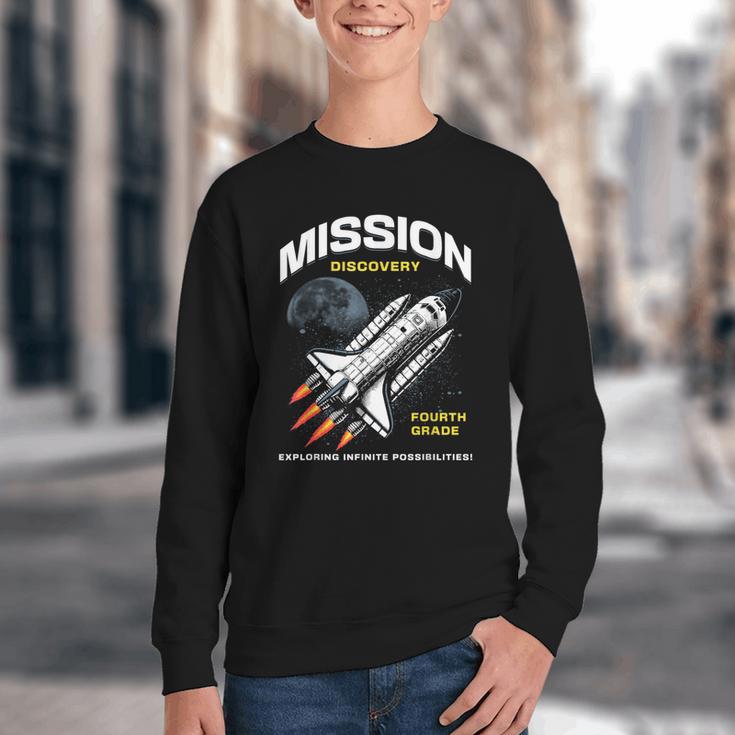 Fourth Grade Back To School Space Rocket Astronaut Youth Crewneck Sweatshirt Fourth Grade Back To School Space Rocket Astronaut Youth Crewneck Sweatshirt