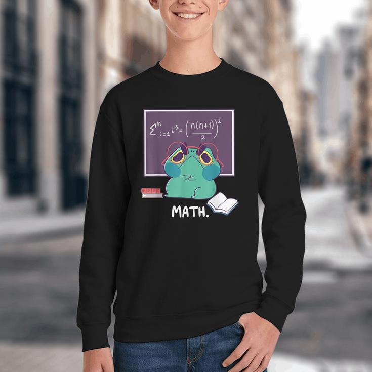 Frog Hates Math Kawaii Science Back To School Kids Youth Crewneck Sweatshirt Frog Hates Math Kawaii Science Back To School Kids Youth Crewneck Sweatshirt