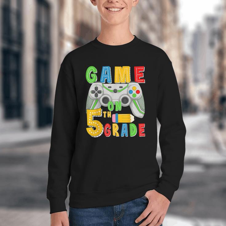Game On Fifth Grade Back To School Gamer 5th Grade Boys Kids Youth Crewneck Sweatshirt Game On Fifth Grade Back To School Gamer 5th Grade Boys Kids Youth Crewneck Sweatshirt
