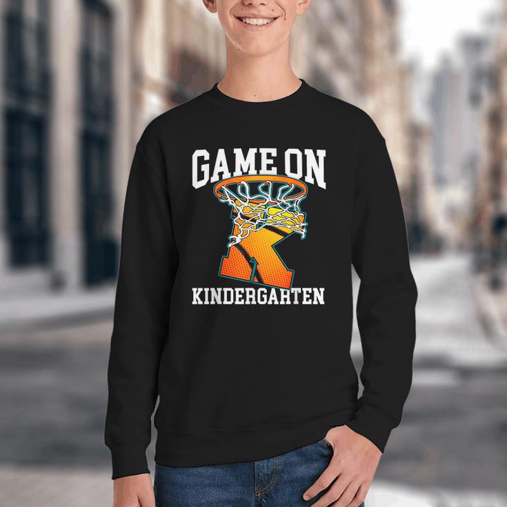 Game On Kindergarten Basketball Back To School Student Boys Youth Crewneck Sweatshirt