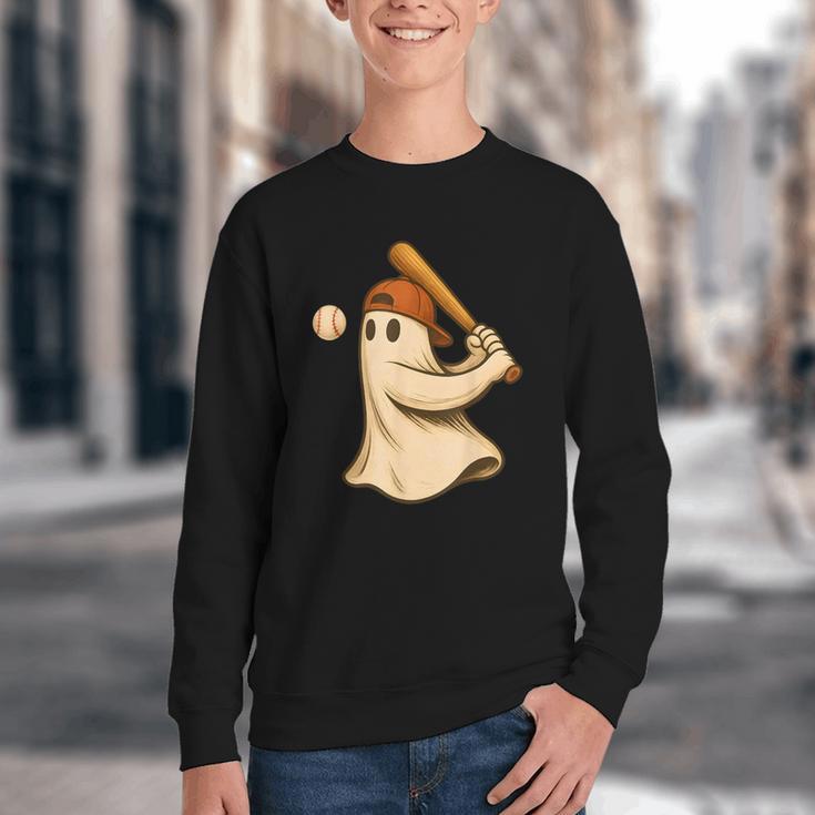 Ghost Baseball Halloween Costume Men Boys Kids Youth Crewneck Sweatshirt