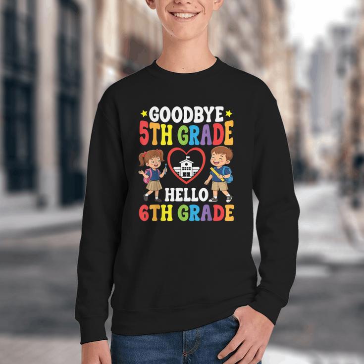 Goodbye 5th Grade Hello 6th Grade Graduate Back To School Youth Crewneck Sweatshirt