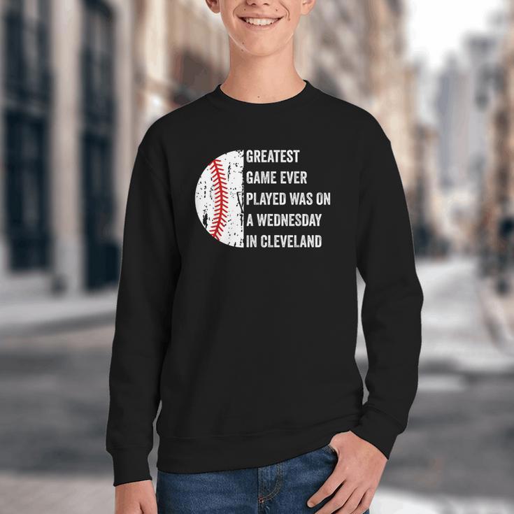 Greatest Game Ever Played Was In Cleveland 2016 Baseball Youth Crewneck Sweatshirt Greatest Game Ever Played Was In Cleveland 2016 Baseball Youth Crewneck Sweatshirt