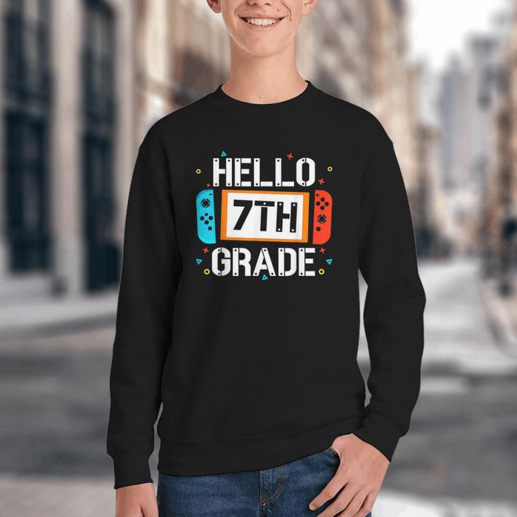 Hello 7th Grade Back To School Video Game Seventh Grade Boys Youth Crewneck Sweatshirt Hello 7th Grade Back To School Video Game Seventh Grade Boys Youth Crewneck Sweatshirt