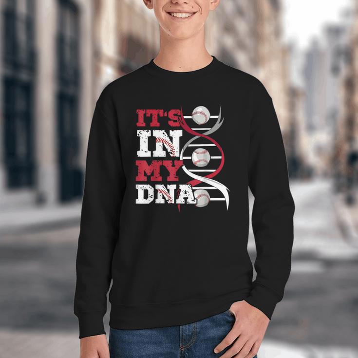 ITS In My DNA Baseball Sport Player Saying Baseball Fan Youth Crewneck Sweatshirt ITS In My DNA Baseball Sport Player Saying Baseball Fan Youth Crewneck Sweatshirt