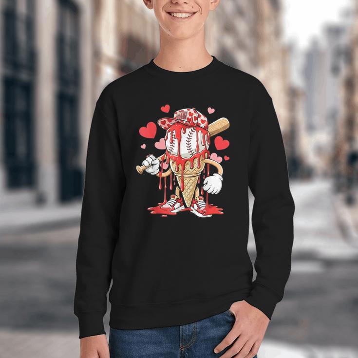 Kids Baseball Drip Ice Cream Apparel Kids Boys Valentine Youth Crewneck Sweatshirt Kids Baseball Drip Ice Cream Apparel Kids Boys Valentine Youth Crewneck Sweatshirt