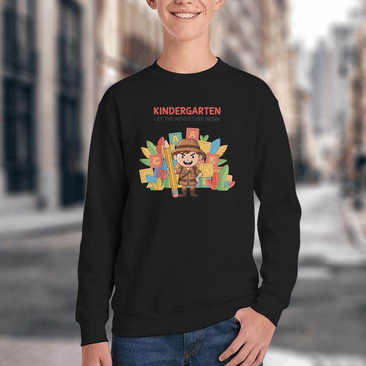 Kindergarten Adventure Explorer Back To School Youth Crewneck Sweatshirt