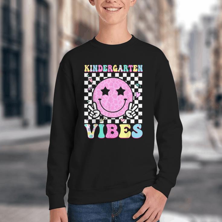 Kindergarten Vibes Groovy Back To School Kinder Girls Kids Youth Crewneck Sweatshirt Kindergarten Vibes Groovy Back To School Kinder Girls Kids Youth Crewneck Sweatshirt