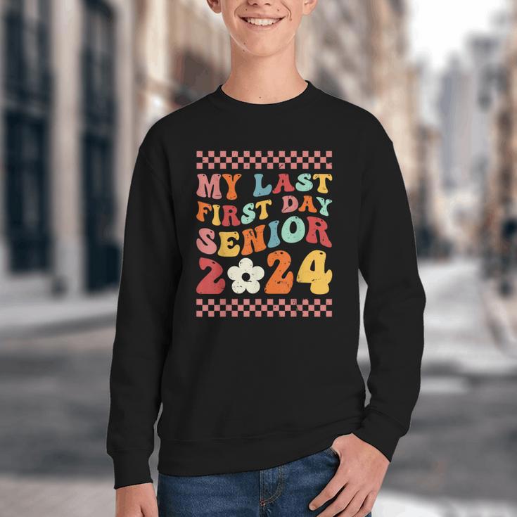 My Last First Day Senior 2024 Back To School Class Of 2024 Youth Crewneck Sweatshirt