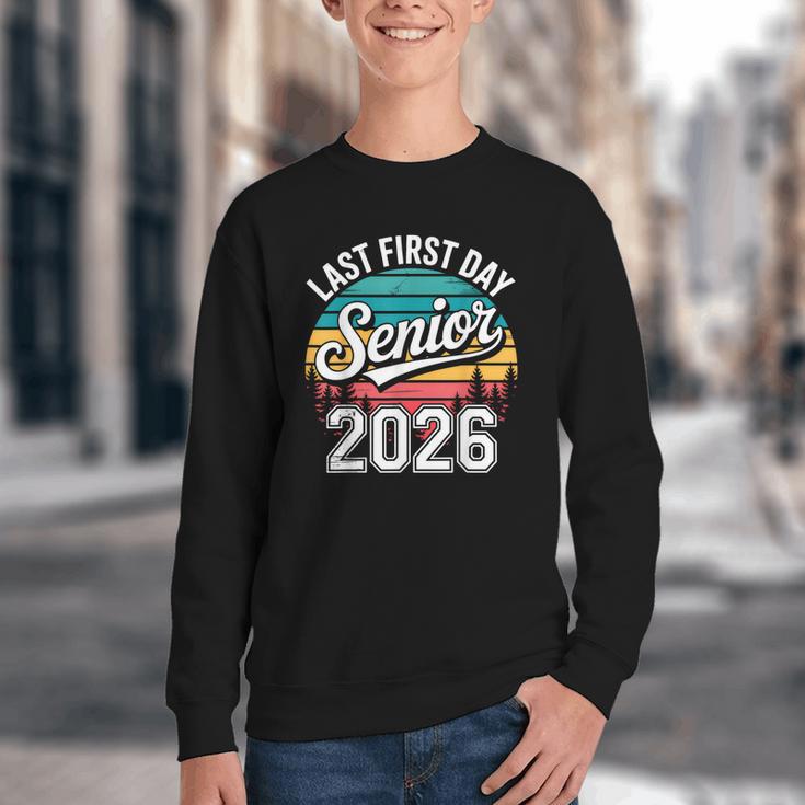 My Last First Day Senior 2026 Vintage Back To School Youth Crewneck Sweatshirt