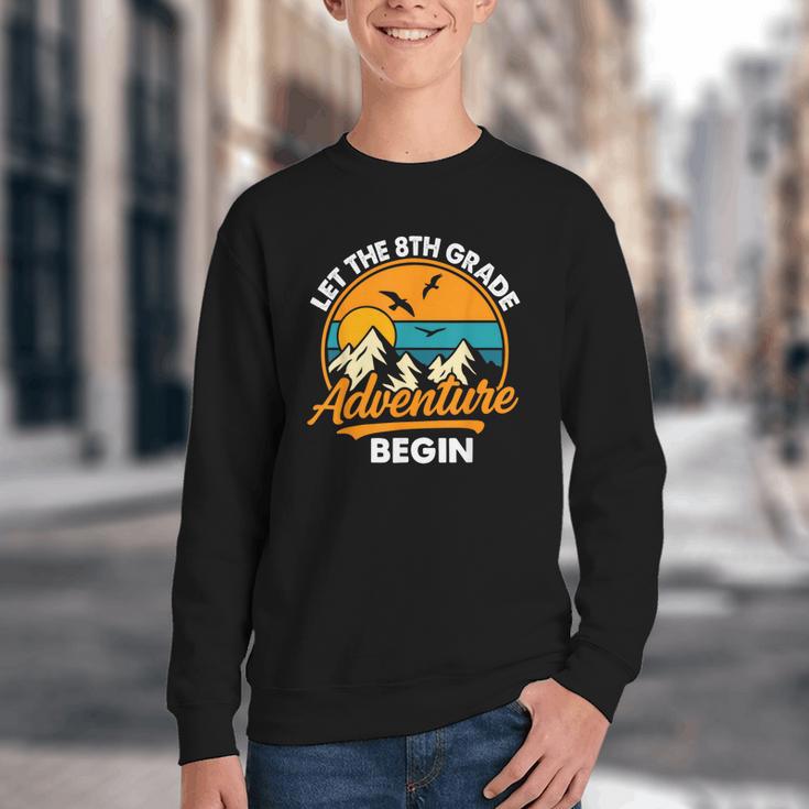Let The 8th Grade Adventure Begin Back To School Youth Crewneck Sweatshirt Let The 8th Grade Adventure Begin Back To School Youth Crewneck Sweatshirt