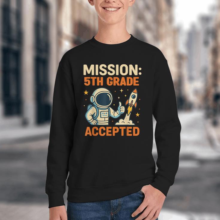 Mission Fifth 5th Grade Accepted Astronaut Back To School Youth Crewneck Sweatshirt