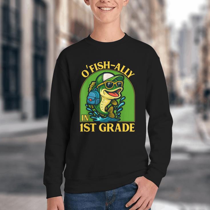O-Fish-Ally In 1st Grade Back To School Fish Youth Crewneck Sweatshirt O-Fish-Ally In 1st Grade Back To School Fish Youth Crewneck Sweatshirt