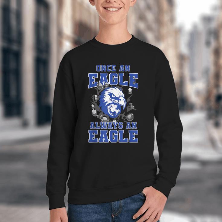 Once An Eagle Always An Eagle Back To School Spirit B Youth Crewneck Sweatshirt