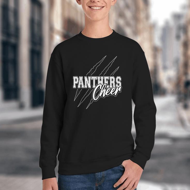 Panthers Cheer Back To School Cheerleading Team Spirit Youth Crewneck Sweatshirt Panthers Cheer Back To School Cheerleading Team Spirit Youth Crewneck Sweatshirt