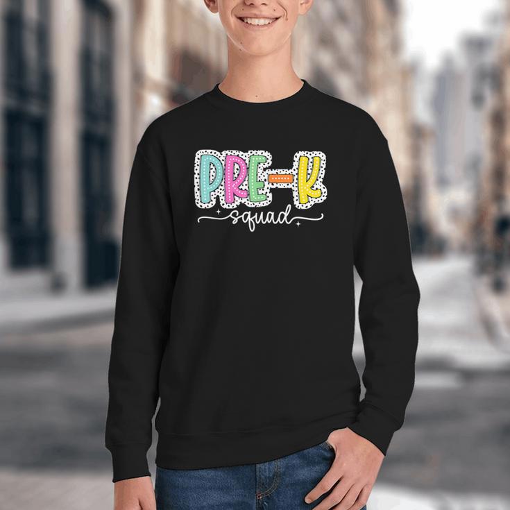 Pre-k Squad Back To School Dalmatian Dots Youth Crewneck Sweatshirt Pre-k Squad Back To School Dalmatian Dots Youth Crewneck Sweatshirt