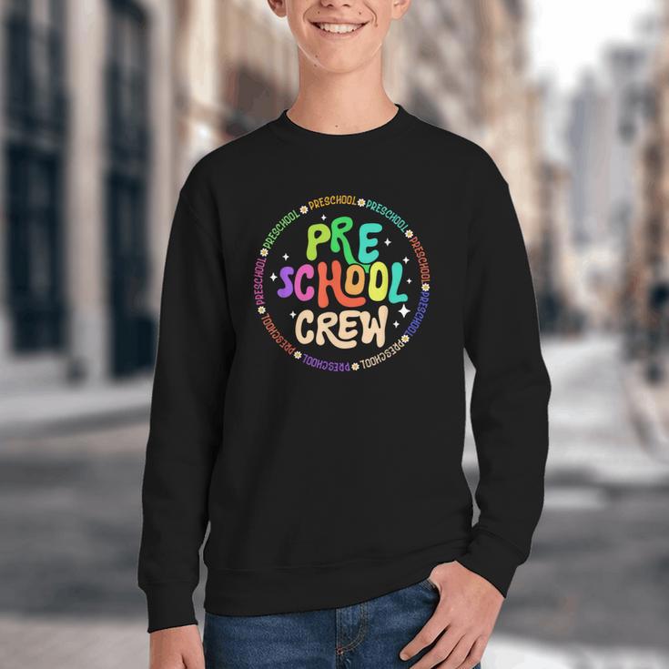 Preschool Crew Team Back To School First Day Of School Youth Crewneck Sweatshirt