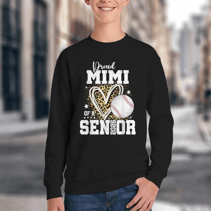 Proud Mimi Of A 2026 Senior Baseball Graduation Leopard Youth Crewneck Sweatshirt