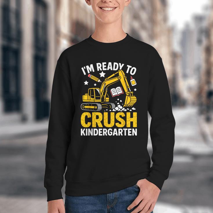 Im Ready To Crush Kindergarten Boys Back To School Youth Crewneck Sweatshirt Im Ready To Crush Kindergarten Boys Back To School Youth Crewneck Sweatshirt