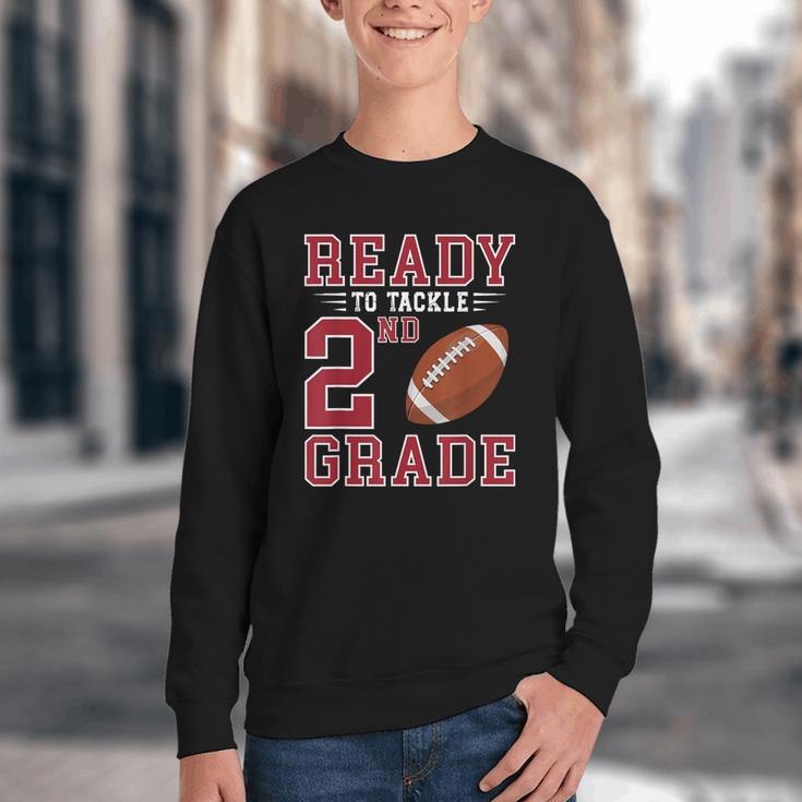 Ready To Tackle 2nd Grade Back To School First Day Of School Youth Crewneck Sweatshirt