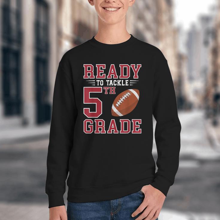 Ready To Tackle 5th Grade Back To School First Day Of School Youth Crewneck Sweatshirt