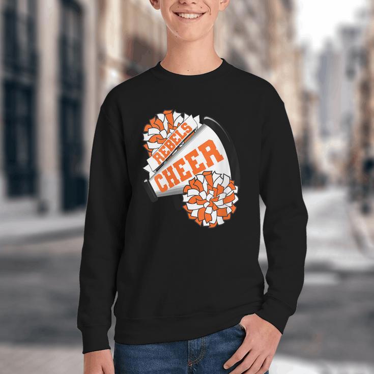 Rebels Cheer Back To School Cheerleading Spirit O Youth Crewneck Sweatshirt Rebels Cheer Back To School Cheerleading Spirit O Youth Crewneck Sweatshirt