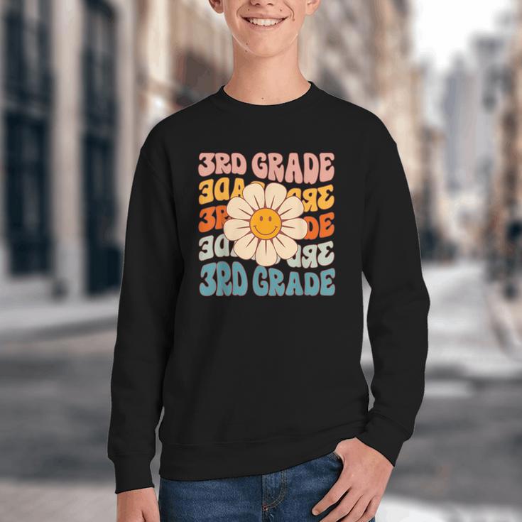 Retro 3rd Grade Daisy Colorful Back To School Third Grade Youth Crewneck Sweatshirt Retro 3rd Grade Daisy Colorful Back To School Third Grade Youth Crewneck Sweatshirt