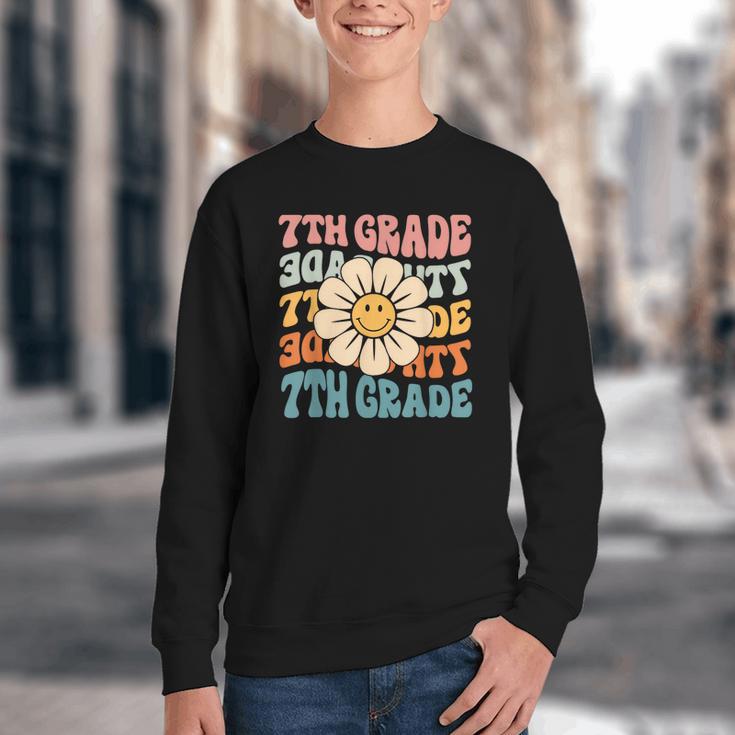 Retro 7th Grade Daisy Colorful Back To School Seventh Grade Youth Crewneck Sweatshirt Retro 7th Grade Daisy Colorful Back To School Seventh Grade Youth Crewneck Sweatshirt